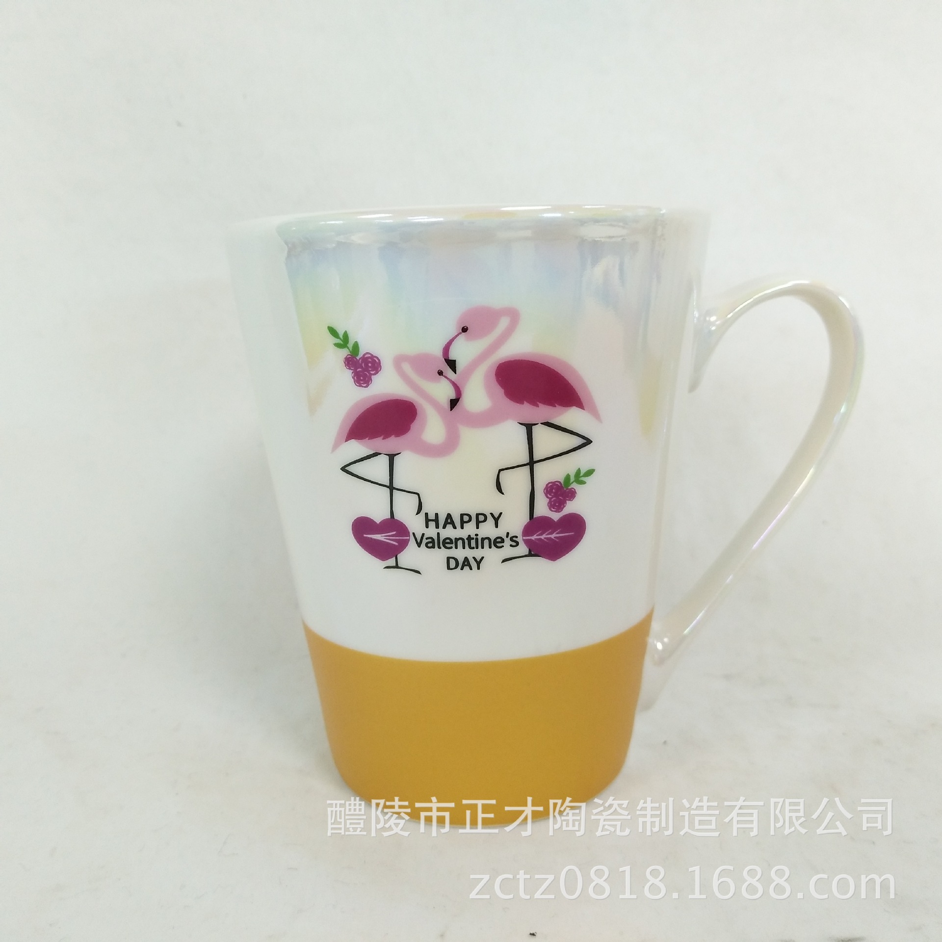 300ml七彩釉，彩虹釉咖啡陶瓷杯，可订制广告杯，情人节促销杯
