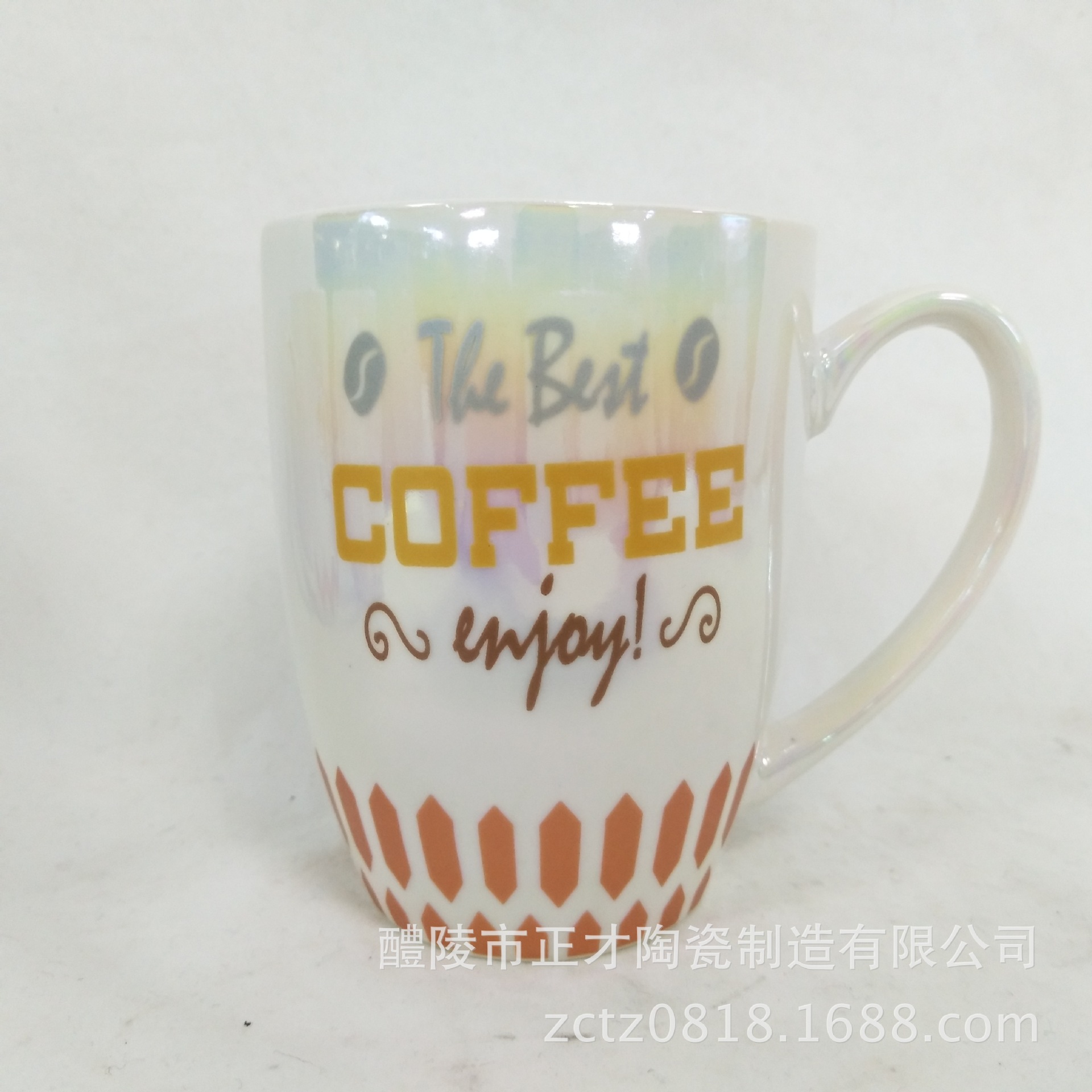 New seven-color glaze, rainbow glaze coffee ceramic cup, customizable promotional cup, water cup Specification image