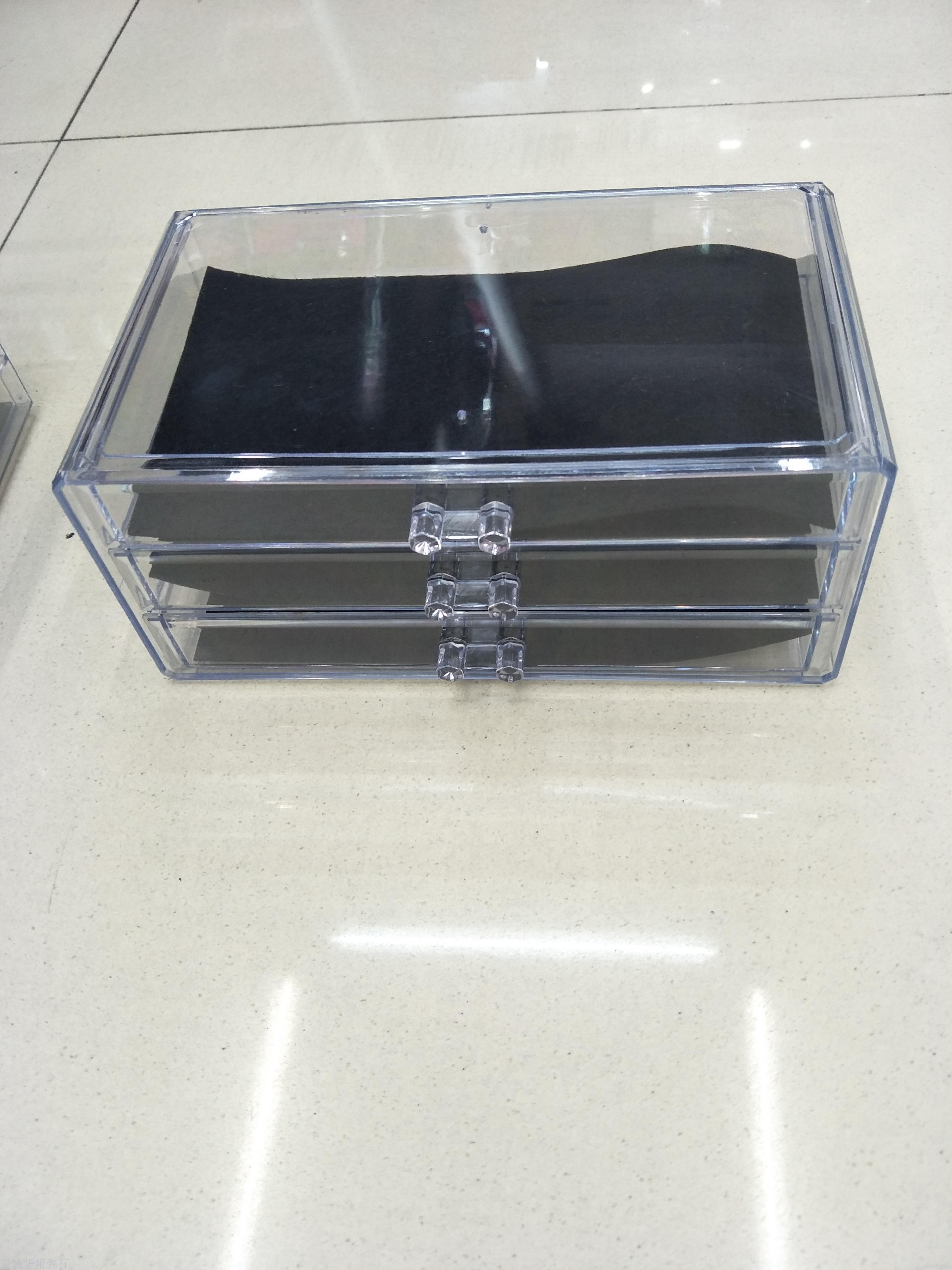 Desktop drawer-type ABS transparent cosmetic storage box, large dressing table, plastic skin care organization and storage rack details Picture
