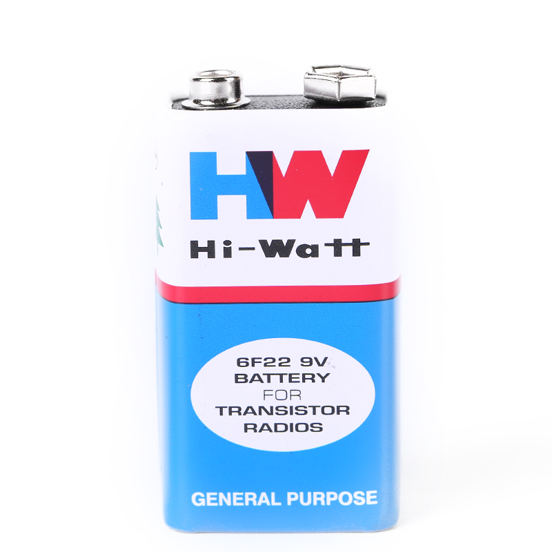 高力Hi-watt（HW）9V 电池方块电池万用表无线话筒烟雾报警器万能表电池