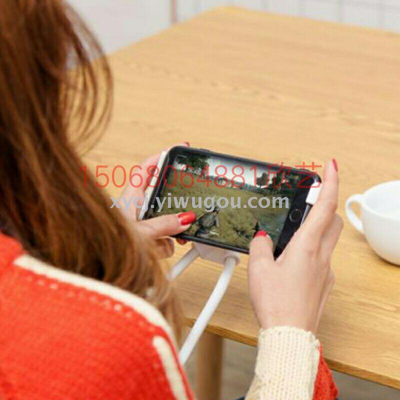 A multi-functional neck-hanging phone stand for lazy people Application Scenario