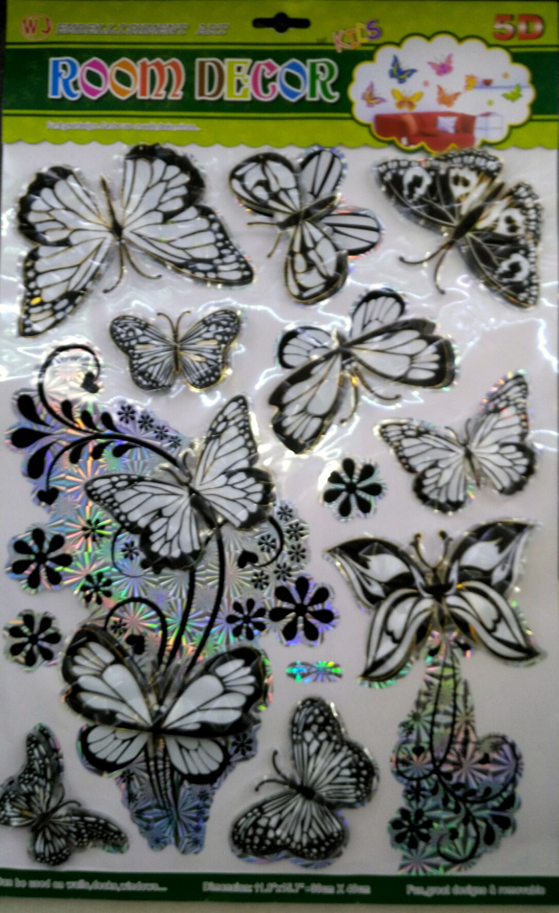 Wall stickers, 3D stereoscopic stickers, interior decoration stickers, layer stickers, fruit and butterfly stickers Application Scenario