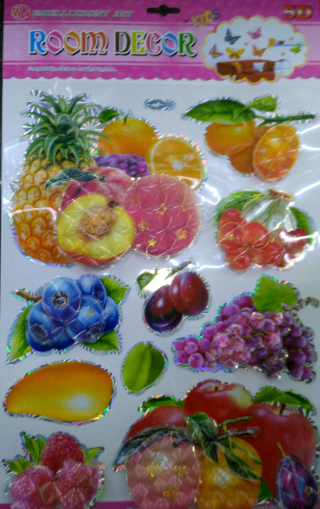 Wall stickers, 3D stereoscopic stickers, interior decoration stickers, layer stickers, fruit and butterfly stickers Specification image