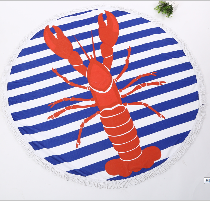 希腊风格沙滩巾铺巾夏季流苏圆形海滩巾