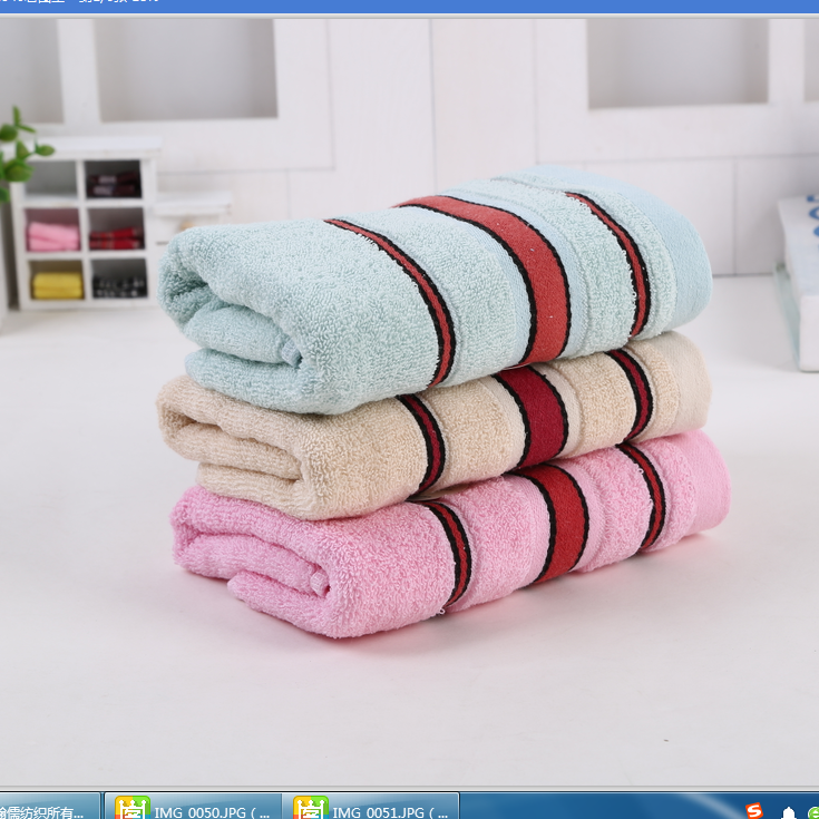 All-cotton striped colorful children's face towel