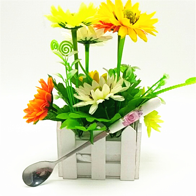 Sunshine Department Store bagged small spoons, Korean-style ceramic handle thickened stainless steel rice spoons, long-handled spoons and soup spoons Specification image