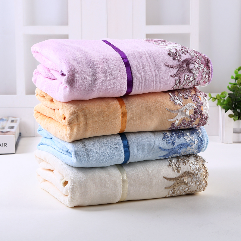 Fiber lace bow exquisite bath towel