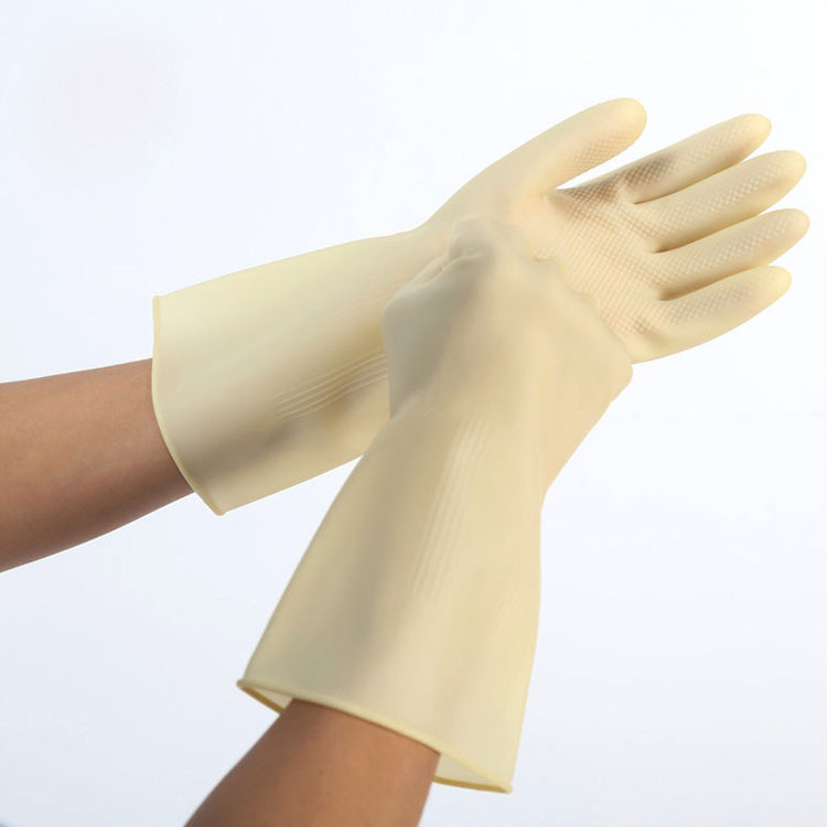 Factory direct industrial beef tendon gloves acid and alkali resistant industrial latex protective gloves anti - slip, waterproof and dirty