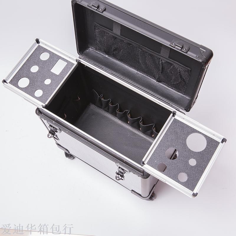A professional hairdressing toolbox for hair salons, a hand-held suitcase for barbers with a large capacity and multiple functions details Picture