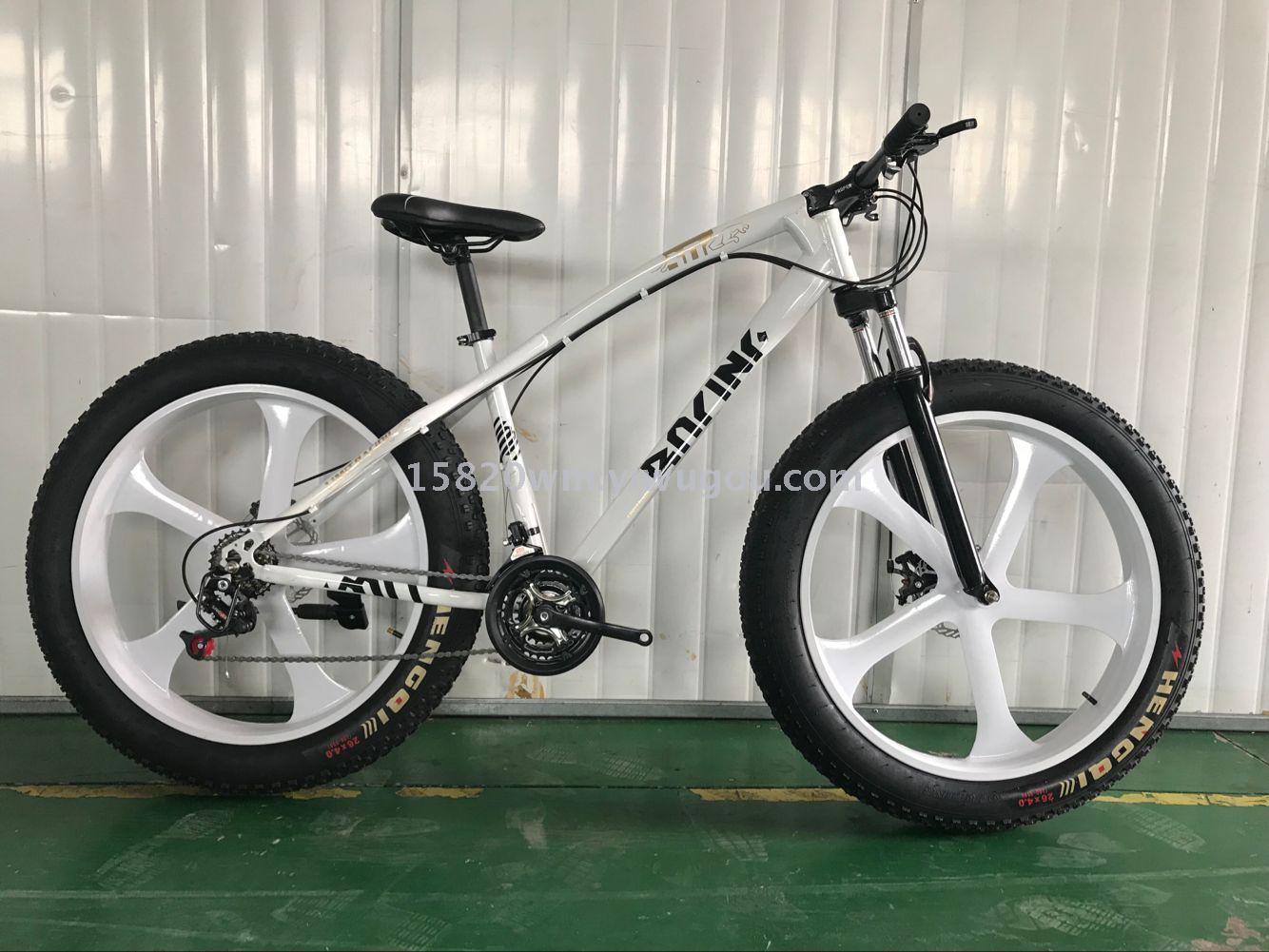 雪地车 一体轮 粗轮胎自行车 bicycle  fat tire bike 山地自行车