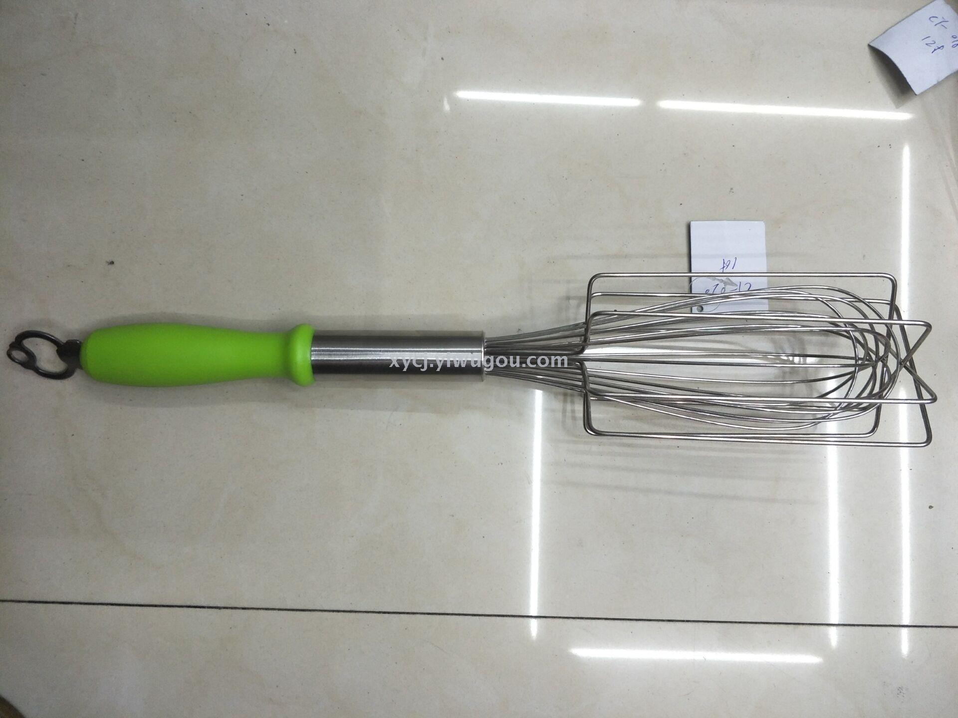 New stainless steel egg beater with wooden handle Specification image