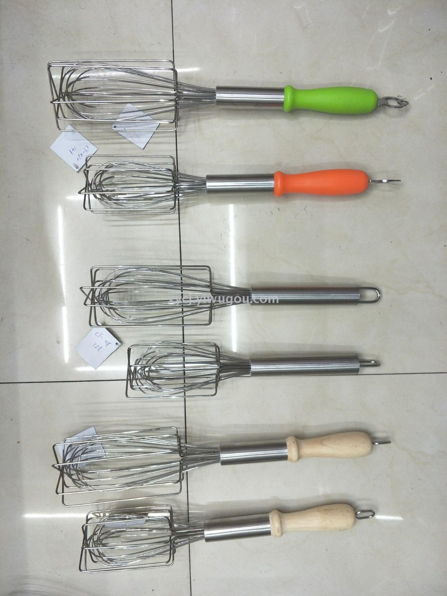 New stainless steel egg beater with wooden handle