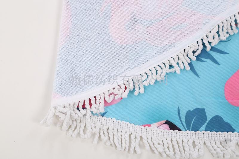 Seaside printed flamingo beach towel, super light round beach mat, seaside beach shawl Specification image