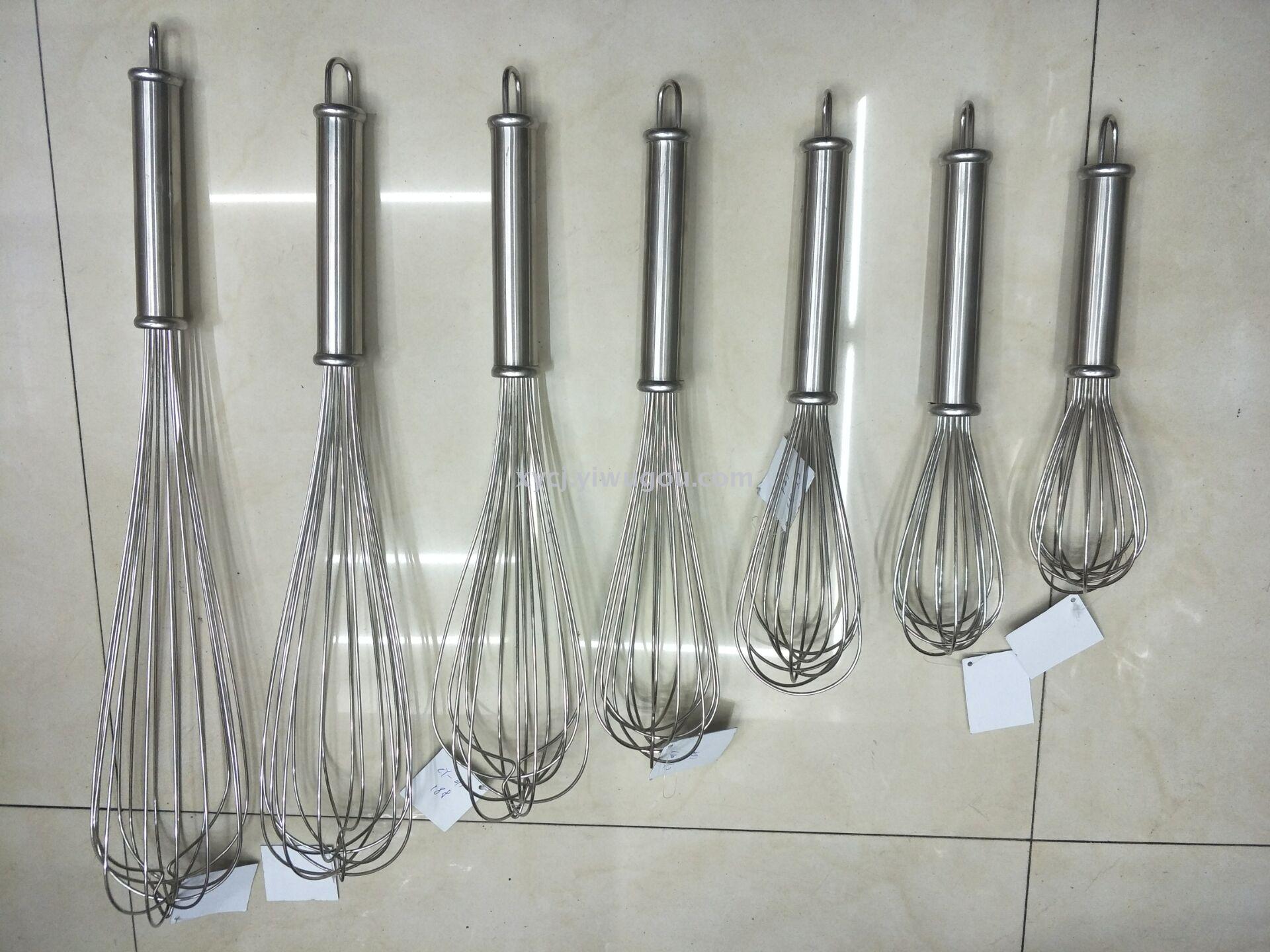 New stainless steel egg beater with wooden handle details Picture