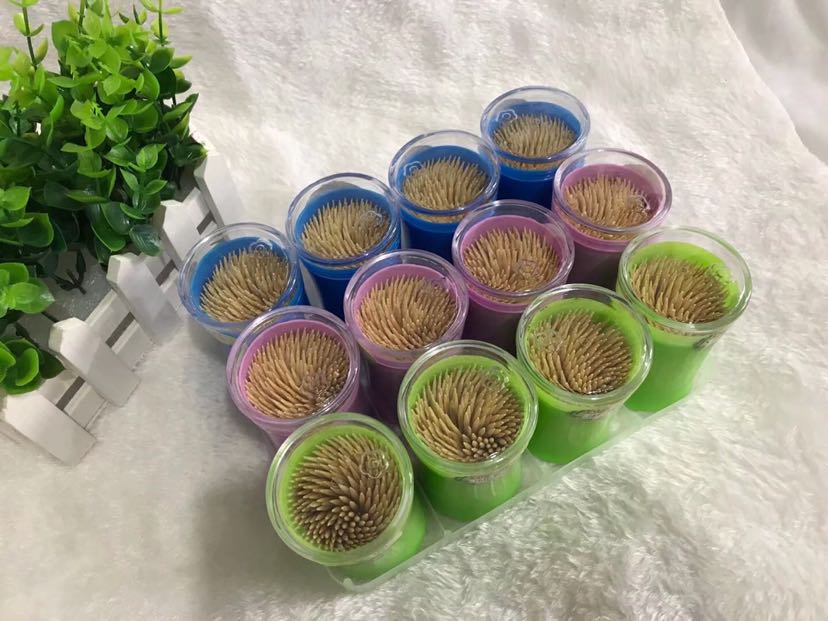 圆盒牙签 天然环保竹牙签餐用牙签家用翻盖牙签