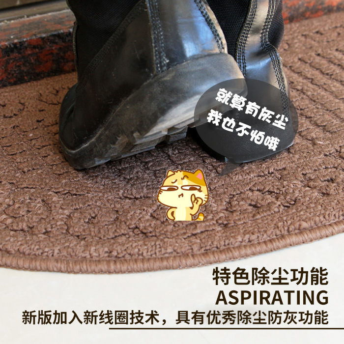 Wholesale of retro polypropylene semi-circular floor MATS, door MATS, living room carpets, bathroom and bathroom anti-slip floor MATS Application Scenario