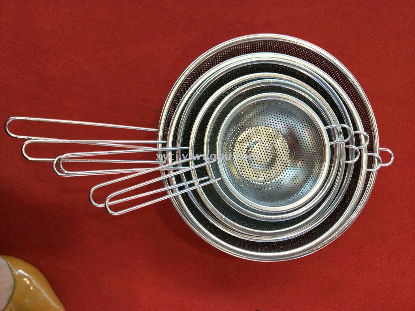 Stainless steel basket oil filter with double-ear vegetable washing basket and perforated mesh basket details Picture