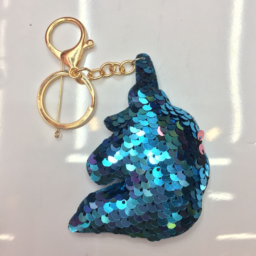 Ultrasonic sequin pendant, sequin jewelry, keychain pendant, unicorn pendant, single-sided unicorn keychain details Picture