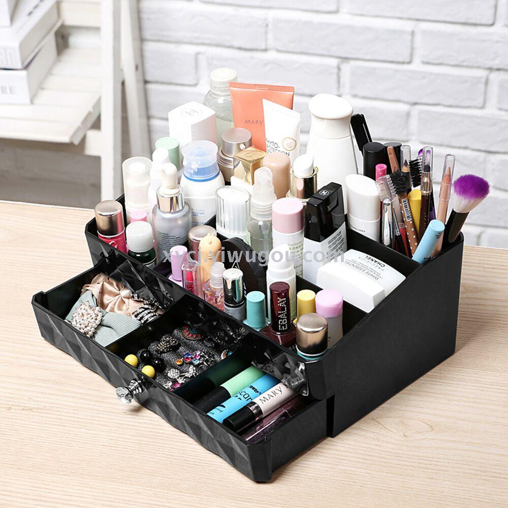 Diamond-surfaced desktop, cosmetic storage box with drawer Specification image