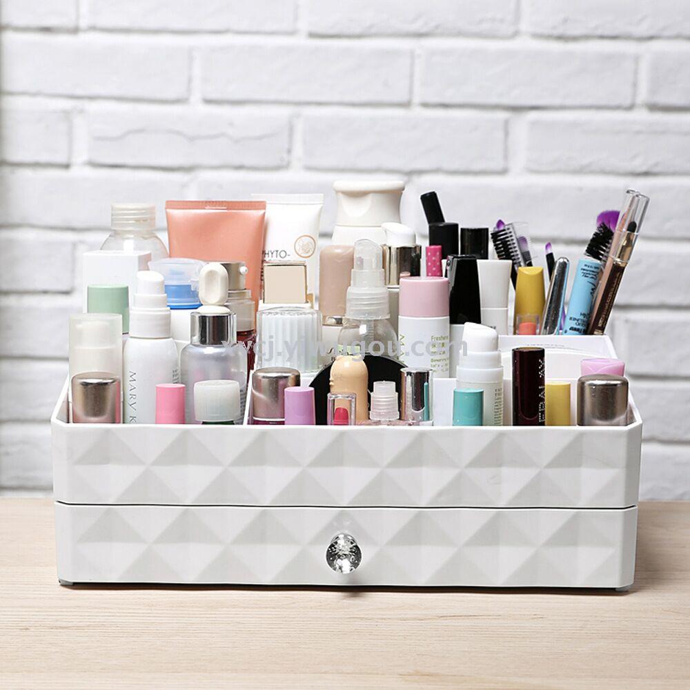 Diamond-surfaced desktop, cosmetic storage box with drawer details Picture