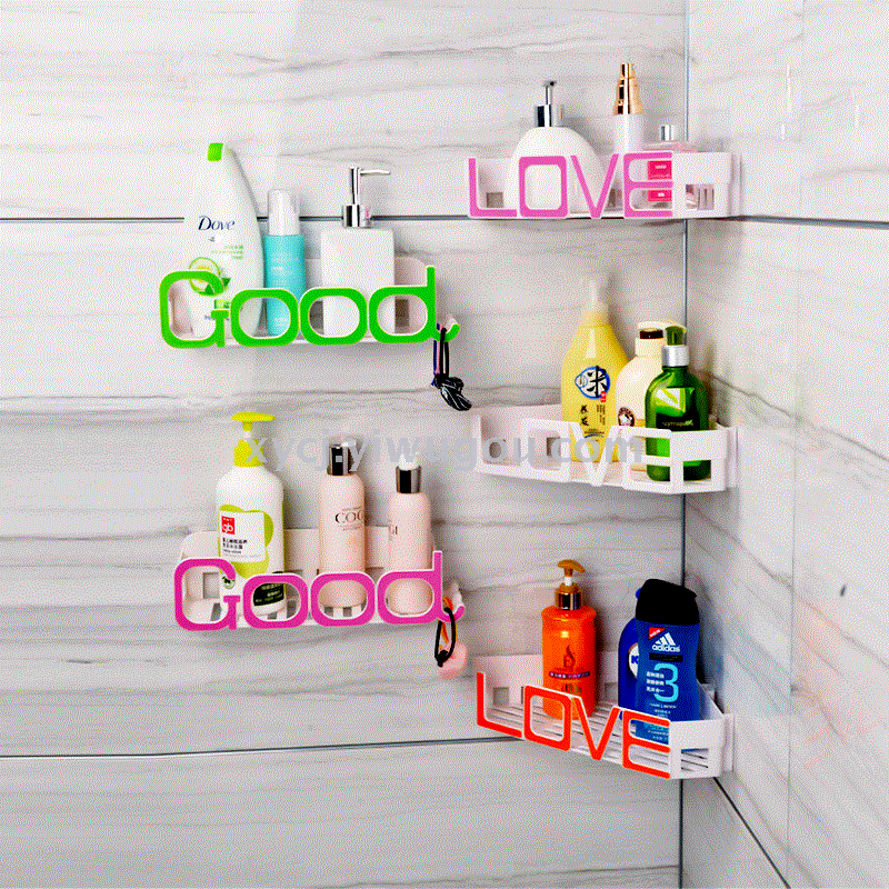 Invisible suction cup storage rack LOVE GOOD triangular storage rack