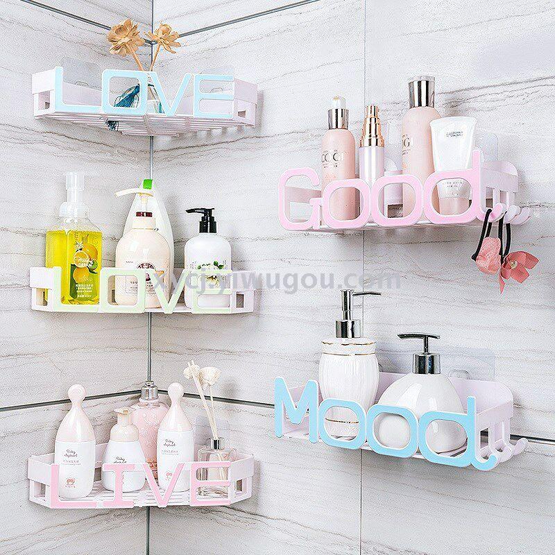 Invisible suction cup storage rack LOVE GOOD triangular storage rack details Picture