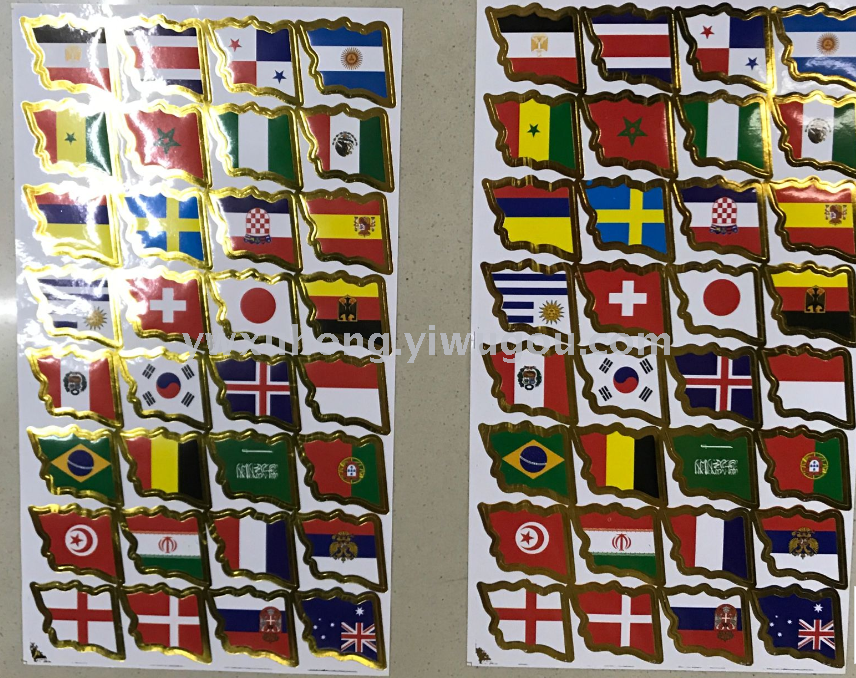 Customized 2018 World Cup 32 strong self-adhesive stickers/face stickers