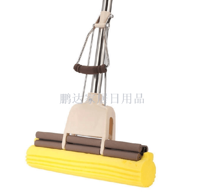 工厂直销27双排塑叉钢杆月弯弯胶棉拖把