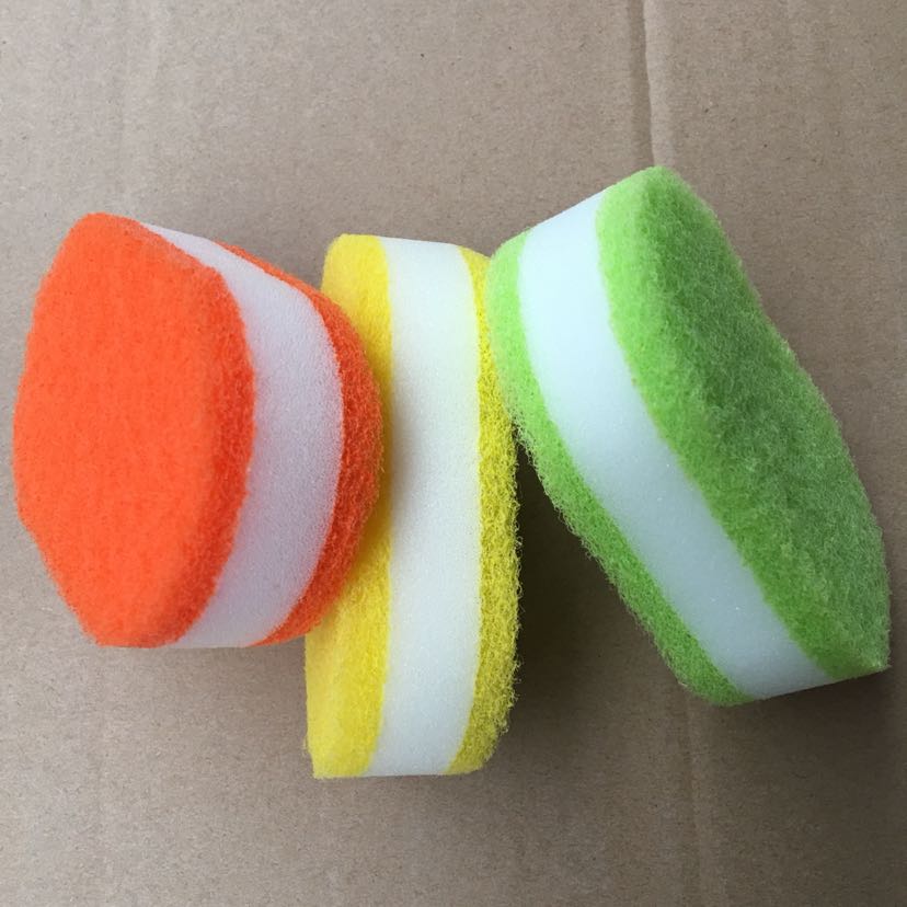 Three-layer fluorescent nylon sponge scouring pad details Picture