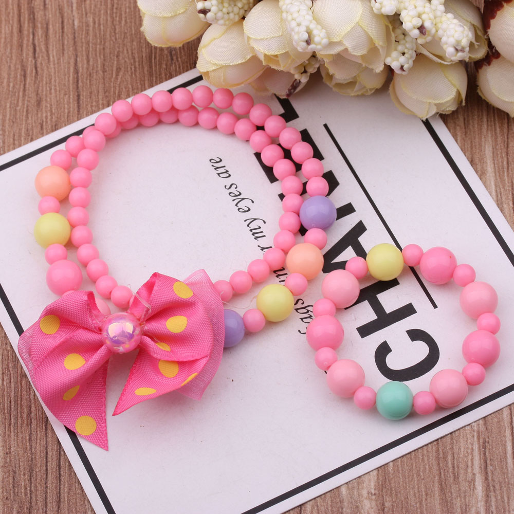 Candy-colored seven-color children's necklace and bracelet set, 10-yuan accessory store, boutique store, premium product store, 2-yuan store Specification image