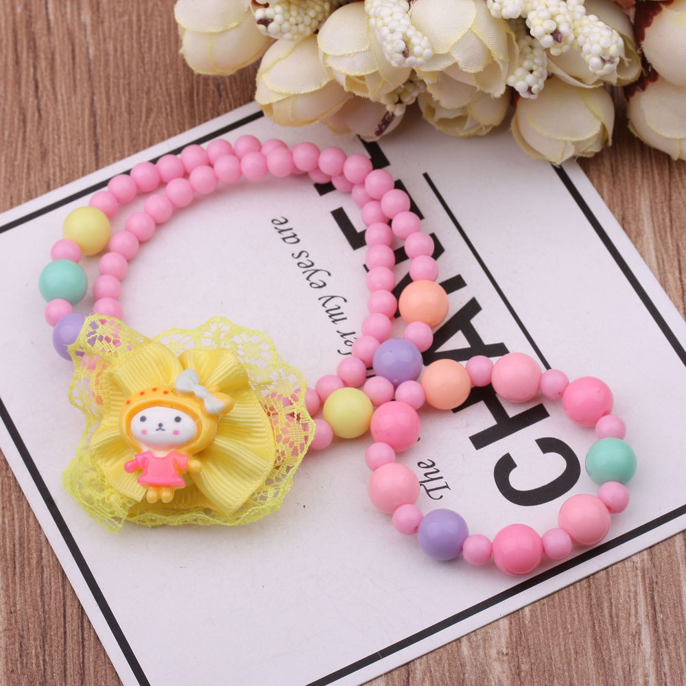 Candy-colored seven-color children's necklace and bracelet set, 10-yuan accessory store, boutique store, premium product store, 2-yuan store details Picture