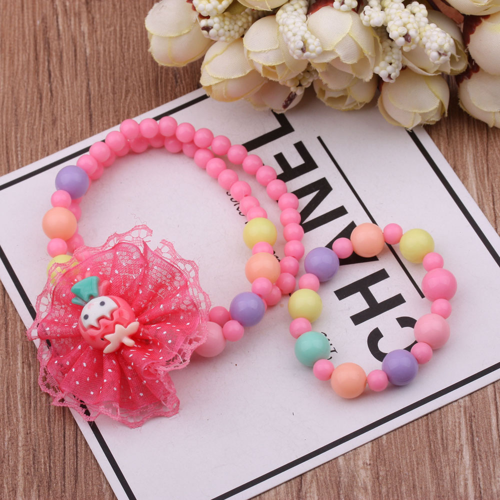 Candy-colored seven-color children's necklace and bracelet set, 10-yuan accessory store, boutique store, premium product store, 2-yuan store