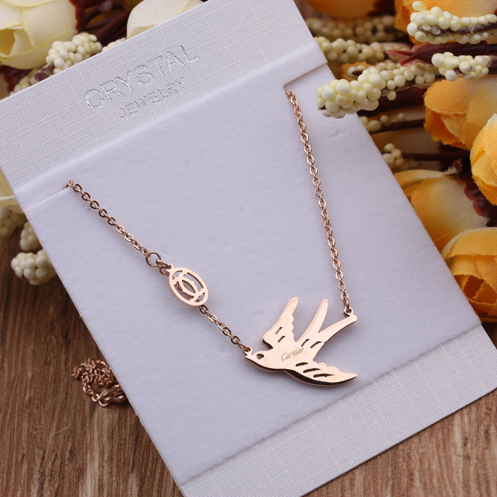 Japanese and Korean titanium steel necklace, elegant short rose gold collarbone chain, 10 yuan, boutique accessory store, premium accessory store details Picture