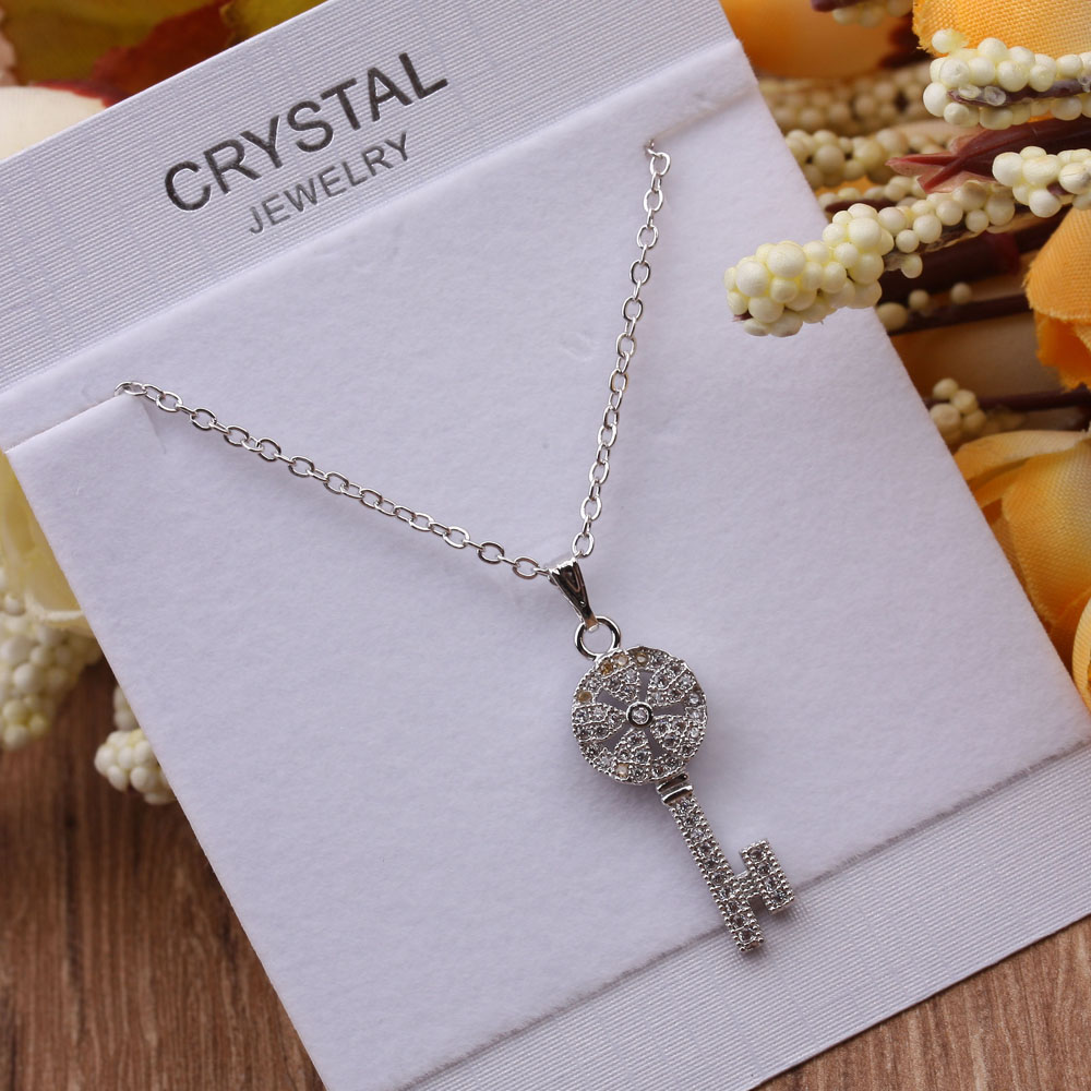 Rhinestone alloy necklace, female student gift necklace, zircon pendant, 10 yuan, boutique jewelry store, premium jewelry store Specification image