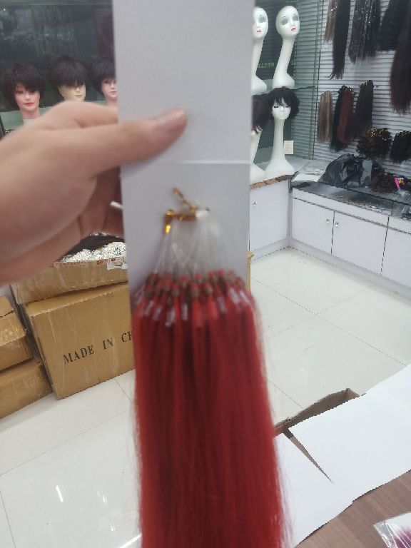 Hair extension fish line hair pure Human hair Human Hair red