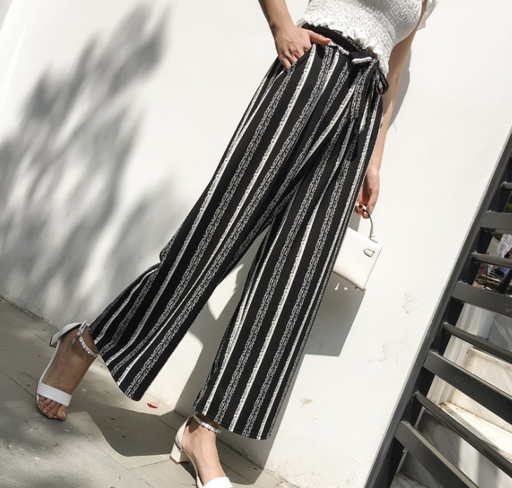 Sagging wide-leg pants for women, a slim 9-inch high-waisted high-waisted student, loose and versatile Harajuku BT pants details Picture