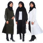 穆斯林女士中长款外套 雪纺外搭开衫外套一件代发义乌穆斯林厂家