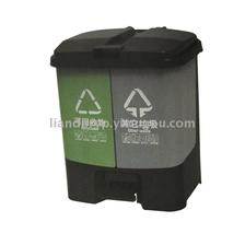 厂家直销脚踏分类垃圾桶双胞胎垃圾桶环保垃圾桶55L
