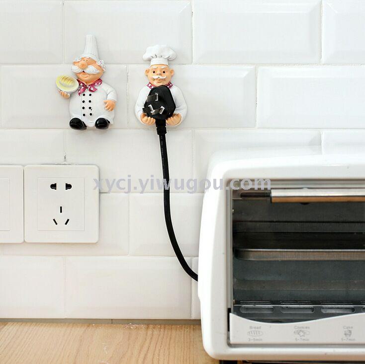 Chef power cord socket storage hanger, powerful plug storage hook, resin adhesive hook Specification image