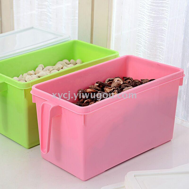 Kitchen tidying, stackable storage sealed cans, handle tidying box, refrigerator, cabinet with lid, home plastic food storage box Application Scenario