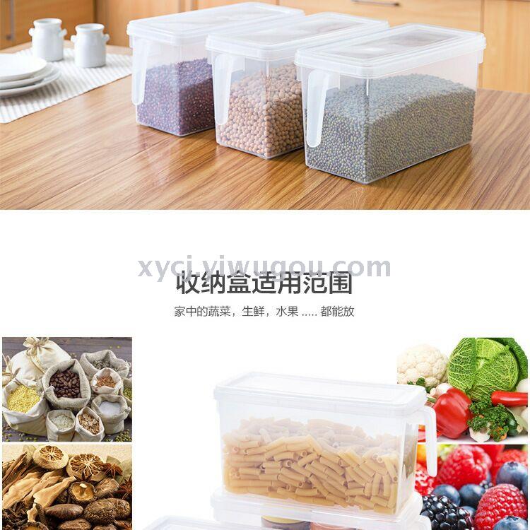 Kitchen tidying, stackable storage sealed cans, handle tidying box, refrigerator, cabinet with lid, home plastic food storage box details Picture