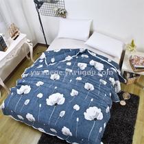 2021 washed cotton printed summer quilt air-conditioned summer quilt shell with lace style - lotus flower