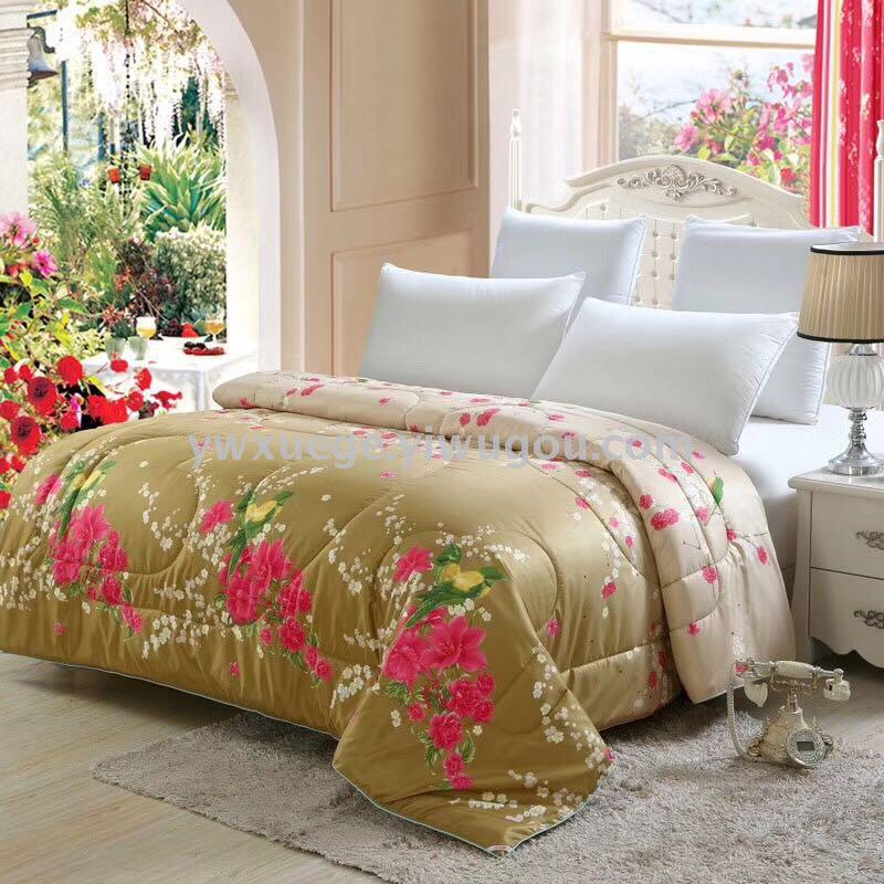 加厚保暖蚕丝被 韩香绸蚕全棉加厚冬被春秋被 羽丝绒江南春晓