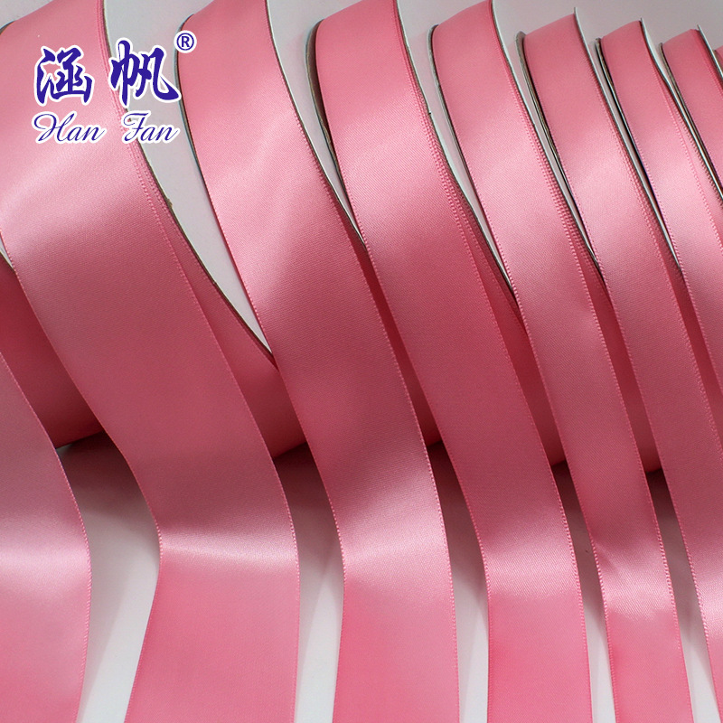 Pink ribbon bow ribbon polyester ribbon wholesale factory direct sales ribbon wedding festival gift belt details Picture