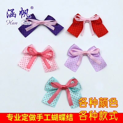 Exquisite handmade decorative accessories ribbon bow hair accessories polyester printing point ribbon manufacturers direct sales thumbnail