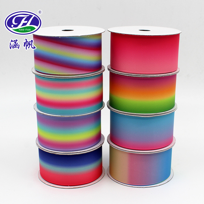Custom Printing Webbing Color Gradient Printing Rib Tape Screen Printing 4Cm Wide Thermal Transfer Printing Custom Specification drawing