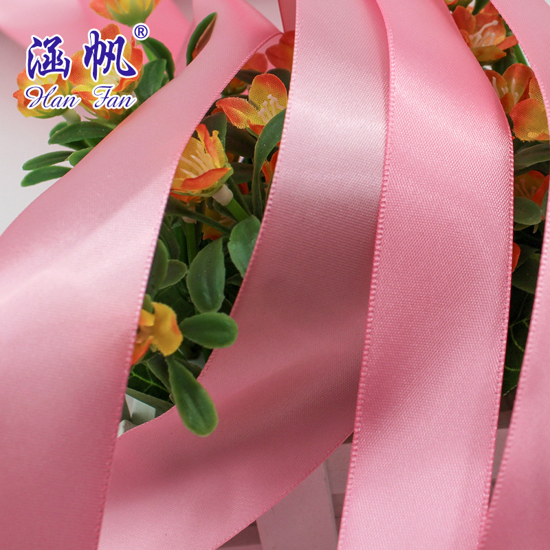 Pink ribbon bow ribbon polyester ribbon wholesale factory direct sales ribbon wedding festival gift belt Specification drawing