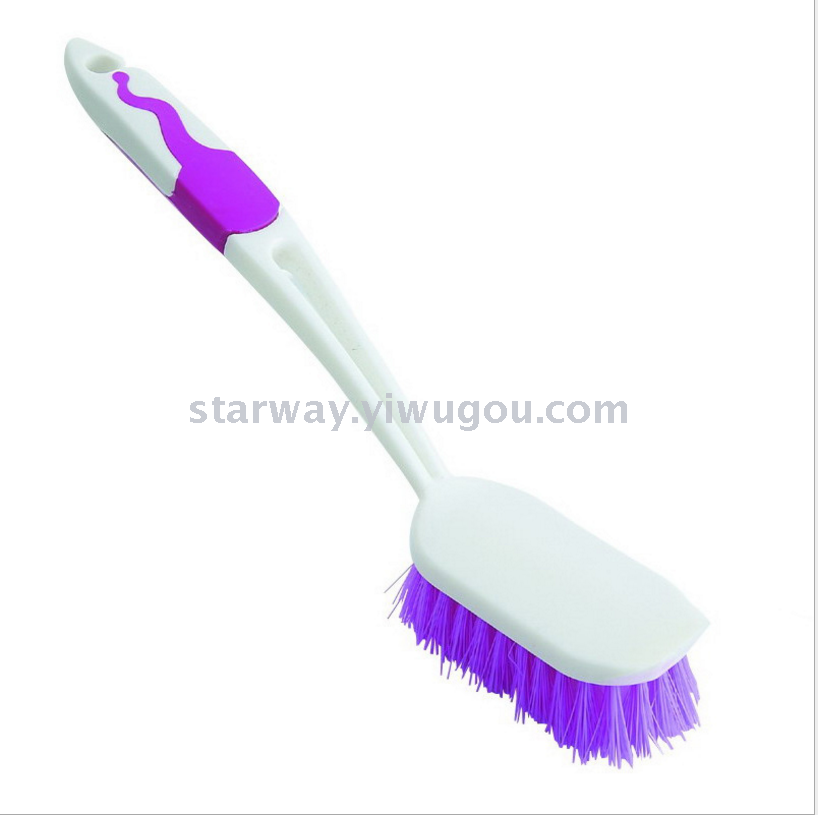 Pot brush, plastic two-color anti-slip bed brush, dust removal brush, dust duster and pot brush Specification image
