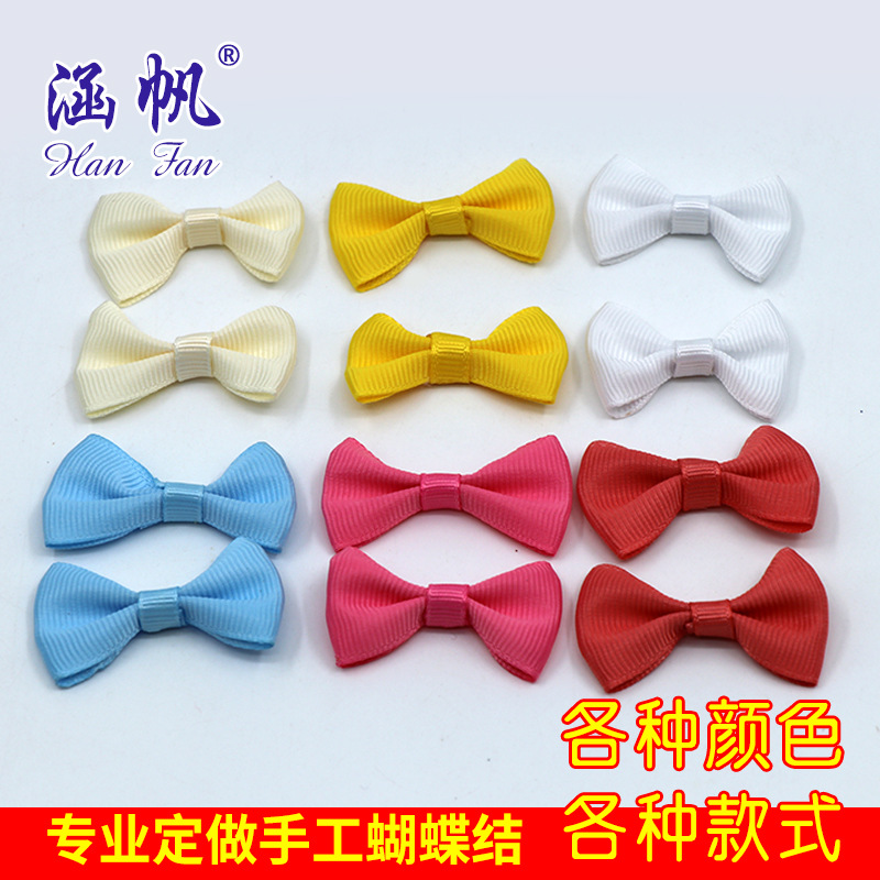 New cloth small ornaments ribbed with small bow tie handmade DIY clothing baby head accessories wholesale