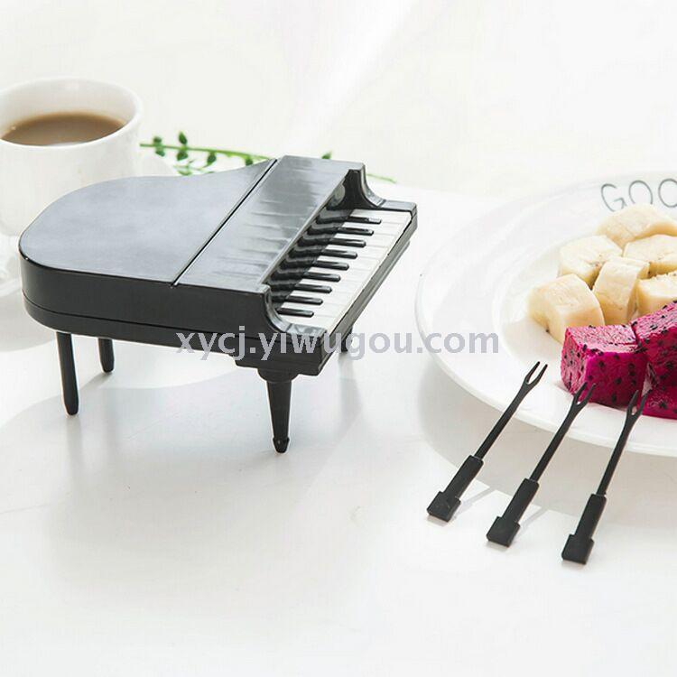 Piano-shaped keys, fruit forks, household fruit forks, creative children's fruit picks, fruit forks, plastic inserts Specification image